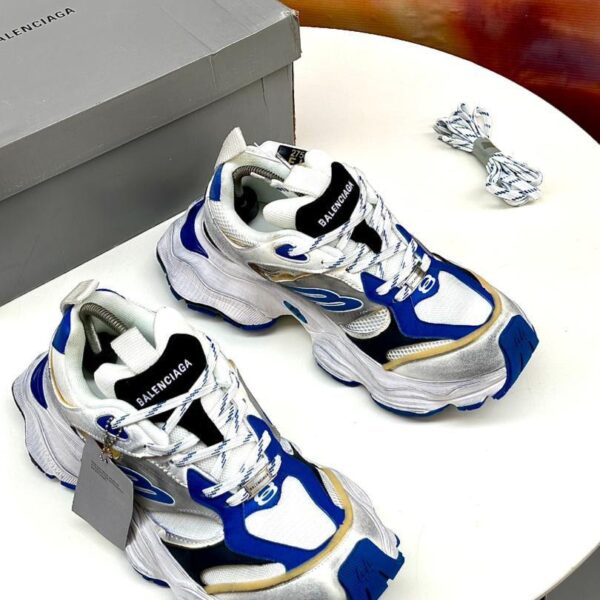 Balenciaga Cargo Sneakers – Grey Blue / White Blue Microfiber & Mesh