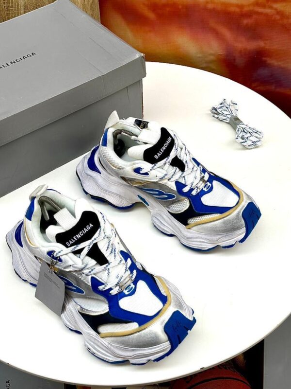 Balenciaga Cargo Sneakers – Grey Blue / White Blue Microfiber & Mesh