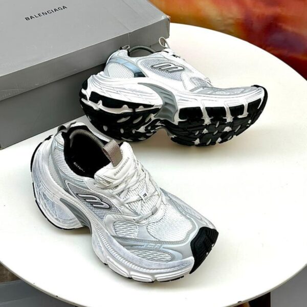 Balenciaga Men’s 10XL Sneakers – White & Grey Oversized Track Design