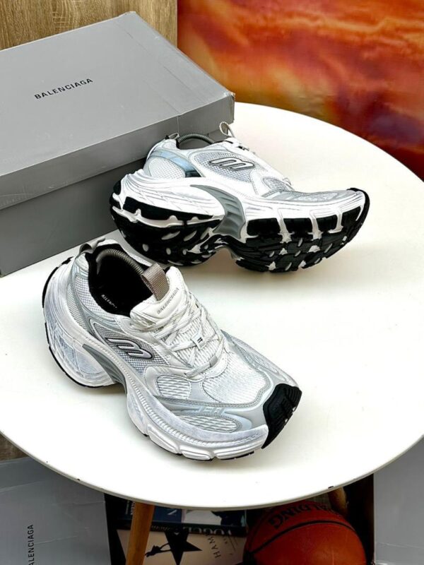 Balenciaga Men’s 10XL Sneakers – White & Grey Oversized Track Design