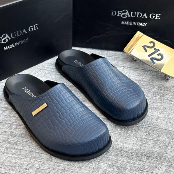 DezauDA GE Men’s Slip-On Shoes – Blue Crocodile-Embossed Leather