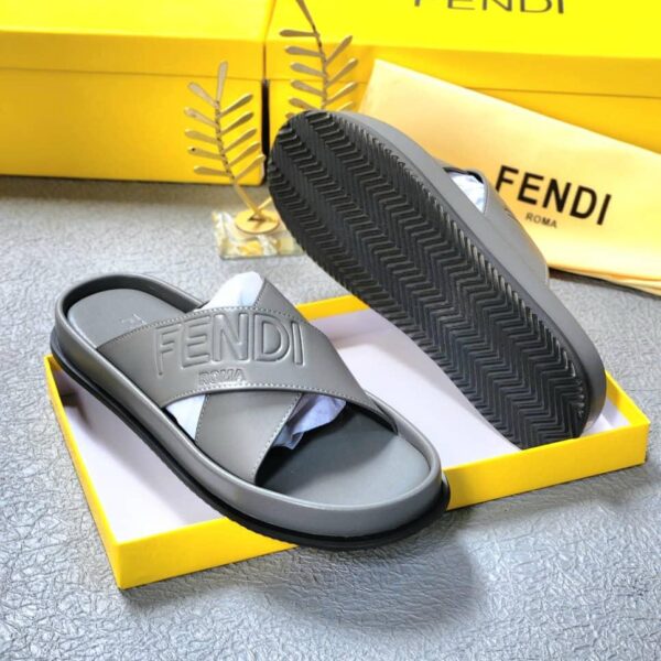 Fendi Men’s Ash Color Luxury Slippers – Designer Casual Footwear