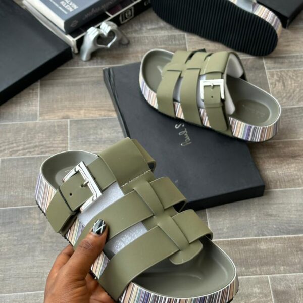 Hermès Men’s Chypre Sandals – Green Calfskin Luxury Footwear