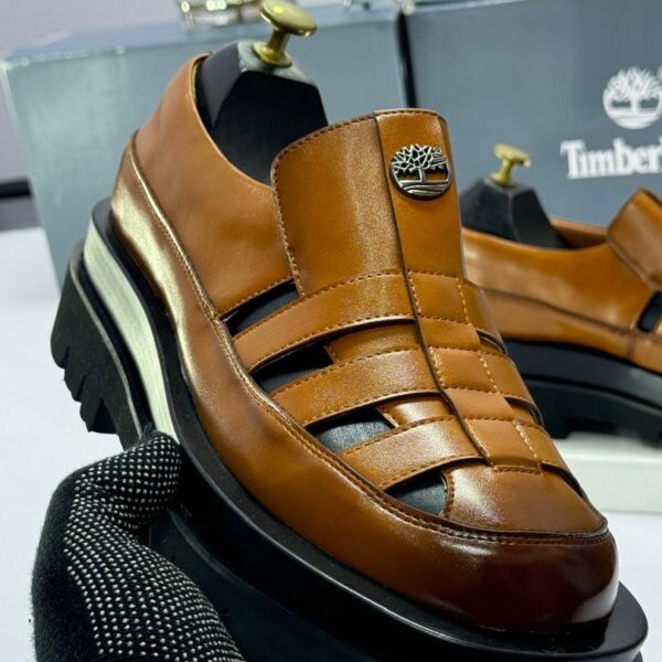 Men’s Brown Leather Fisherman Sandals – Platform Sole Footwear
