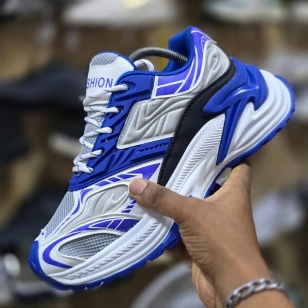 Men’s Lightweight Breathable Athletic Sneakers – Blue & White