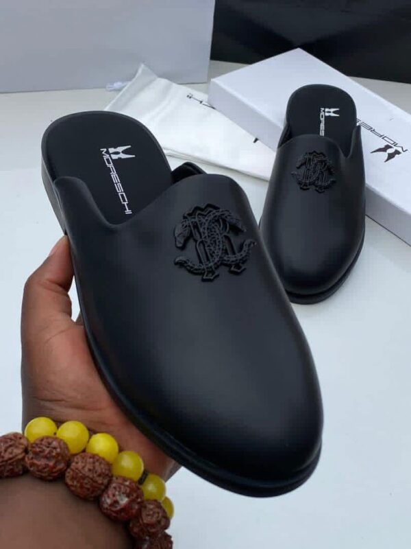 Moreschi Men’s Black Leather Half Shoes & Mules – Classic Luxury Footwear