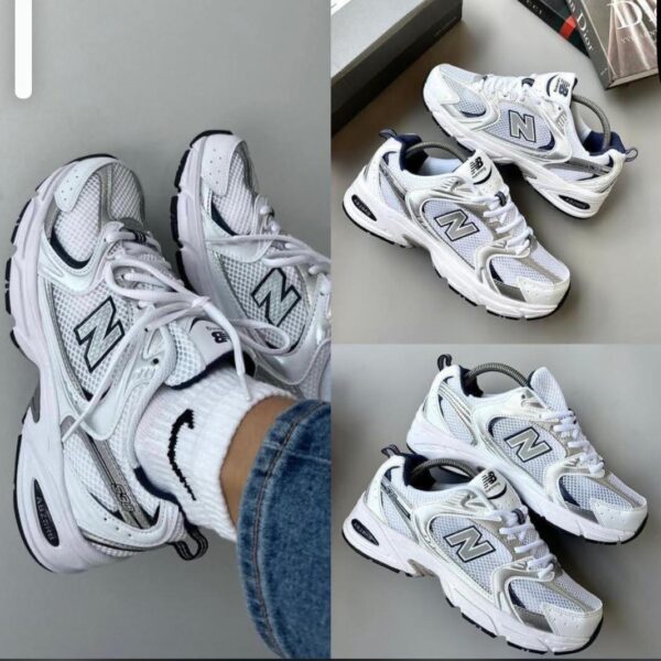 New Balance 530 Sneakers – White with Silver & Blue Accents