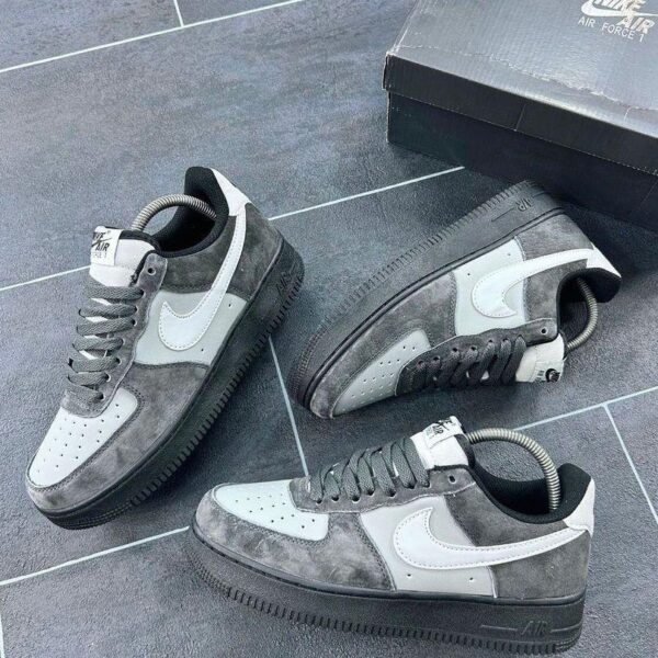 Nike Air Force 1 Low LV8 Sneakers – Grey Suede & White