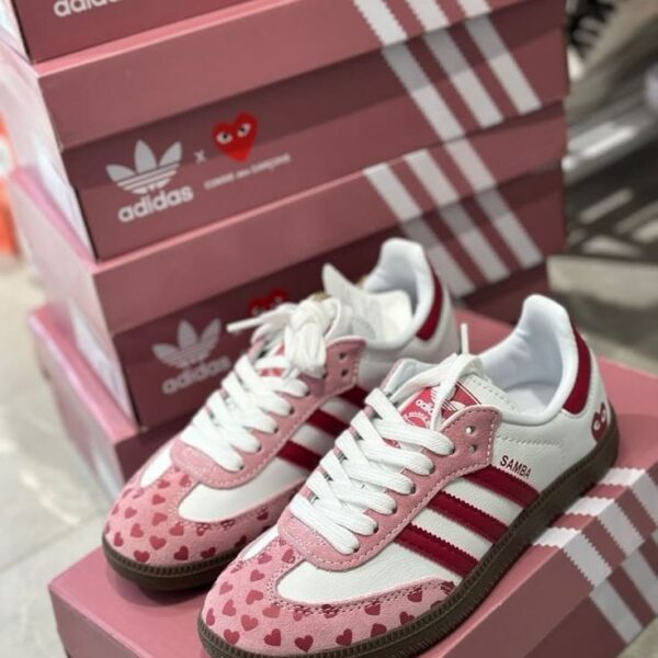 Adidas Samba x Comme des Garçons Play (CDG) "White & Pink"