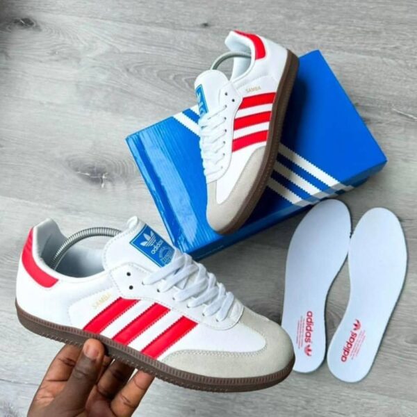 Adidas Samba OG "White and Better Scarlet" Sneakers