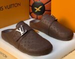 Louis Vuitton Men’s Black Luxury Half Shoes (Mules/Clogs)