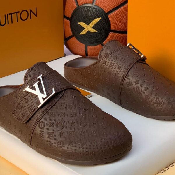 Louis Vuitton Men’s Black Luxury Half Shoes (Mules/Clogs)