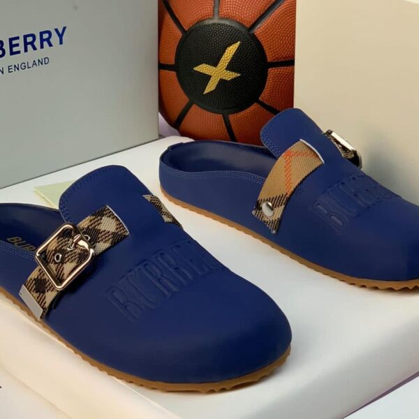 Burberry Urchin Check-Trimmed Suede Clogs