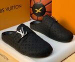 Louis Vuitton Men's Black Luxury Half Shoes (Mules/Clogs)