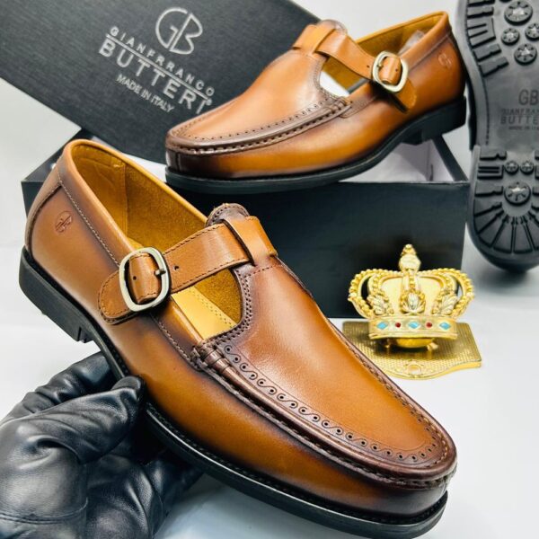 Gianfranco Butteri Brown Leather Double Monk Strap Dress Shoes