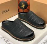 Zara Men's Black Perforated Luxury Half Shoes