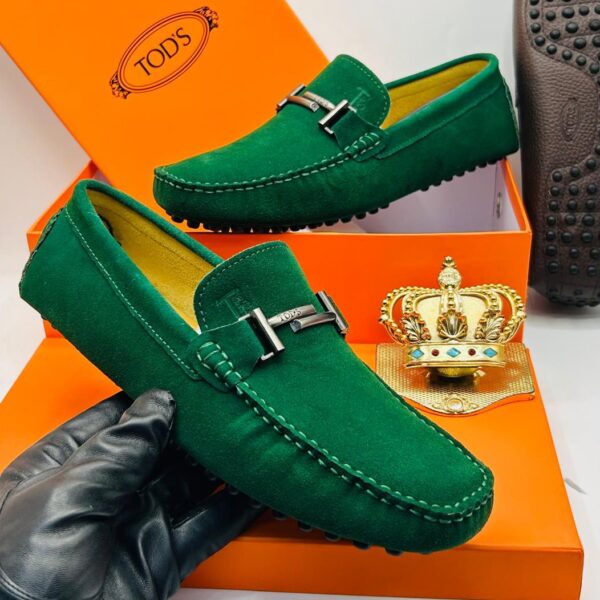 Tod's Men's Green Suede Gommino Driving Shoes
