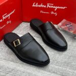 Salvatore Ferragamo Men’s Black Leather Half Shoe