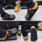 Men’s Luxury Suede Skeleton Mule Slides – Designer-Inspired Slip-On Casual Shoes