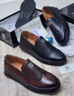 Givenchy Men’s Pebbled Leather Loafers – Designer Slip-On Shoes with Chunky Sole