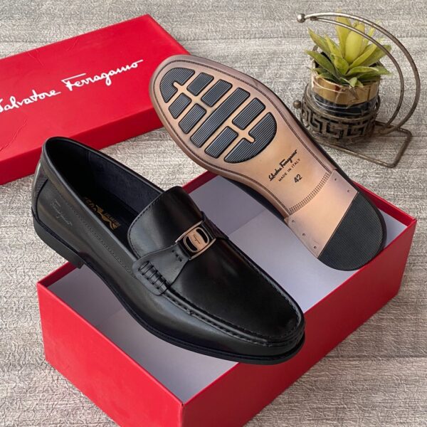 Salvatore Ferragamo Gancini Leather Moccasin Loafers