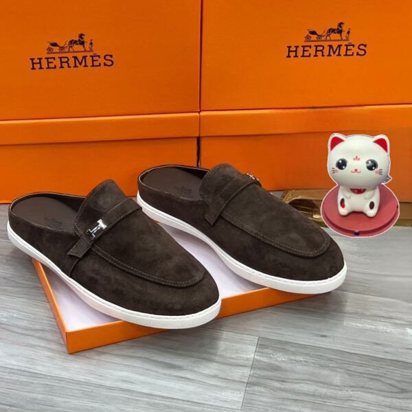 Hermès Men's Likely Mule in Écorce Suede