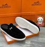Hermès Men's Likely Mules in Black Suede