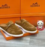 Hermès Men's Likely Mule in Brown Suede