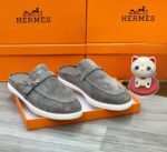 Hermès Men's Likely Mule in Grey Suede