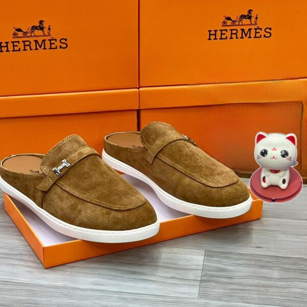 Hermès Men's Likely Mule in Brown Suede