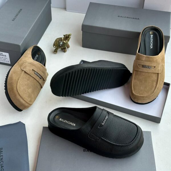 Balenciaga Men's Backless Mule Loafers with Branded Strap